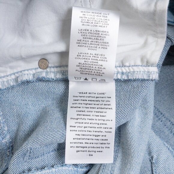 Good American Patchwork Jeans Good Icon Relaxed Straight Ankle Size 14/ US 32 - Picture 14 of 14